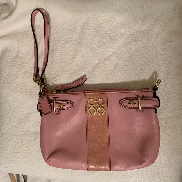 Coach Pink Leather Purse/Wristlet - Picture 3 of 7